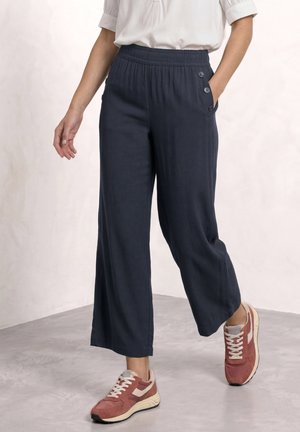 Street One, HIGH-WAIST WIDE-LEG PANTS IN A LOOSE FIT - Pantalon classique - shadowed navy