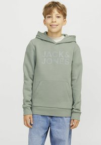 Jack & Jones Junior JJECORP LOGO HOOD - Mikina s kapucňou - iceberg green