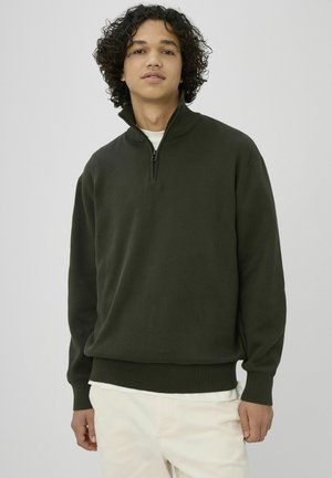 COL MONTANT ZIPPÉ - Pullover - kaki foncé