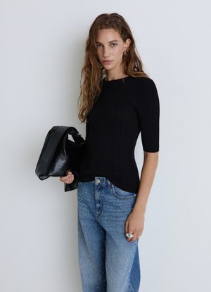 Calliope, T-SHIRT TINTA UNITA - Maglione - ultrablack