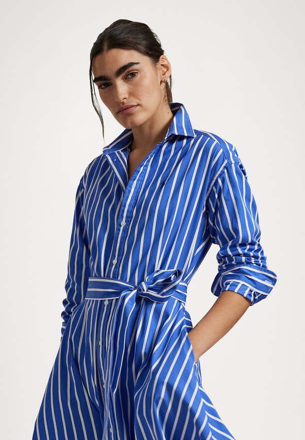BELTED STRIPED COTTON SHIRTDRESS - Shirt dress