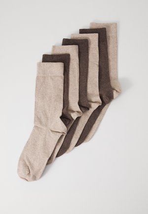 7 PACK - Socks - brown/mottled beige