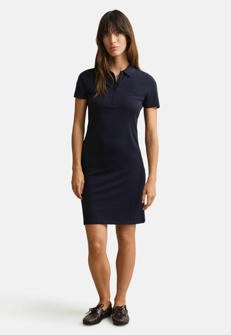 GANT SLIM SHIELD POLO - Žerzejové šaty - evening blue