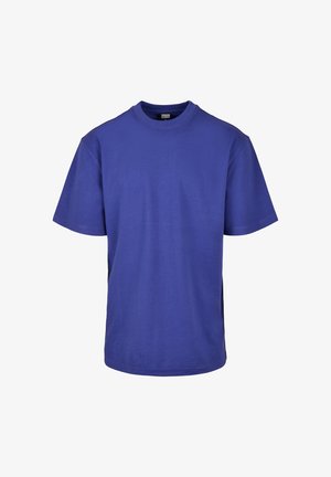 Purple short-sleeve t-shirt made of soft cotton, featuring a classic crew neck, straight cut, and no visible patterns or logos.