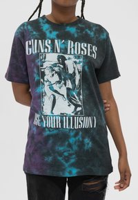 Paradiso Clothing GUNS N ROSES USE YOUR ILLUSION MONOCHROME DIP DYE WASH - Print T-shirt - blue