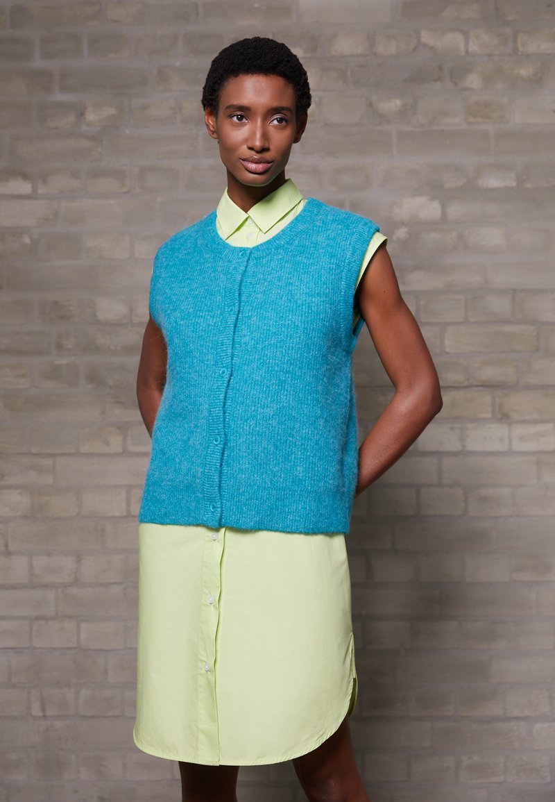 Samsøe Samsøe NOR CARDIGAN  - Casaco de malha - tile blue melange