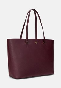 Lauren Ralph Lauren CROSSHATCH LEATHER LARGE KARLY TOTE - Torba za nakupovanje - pinot noir