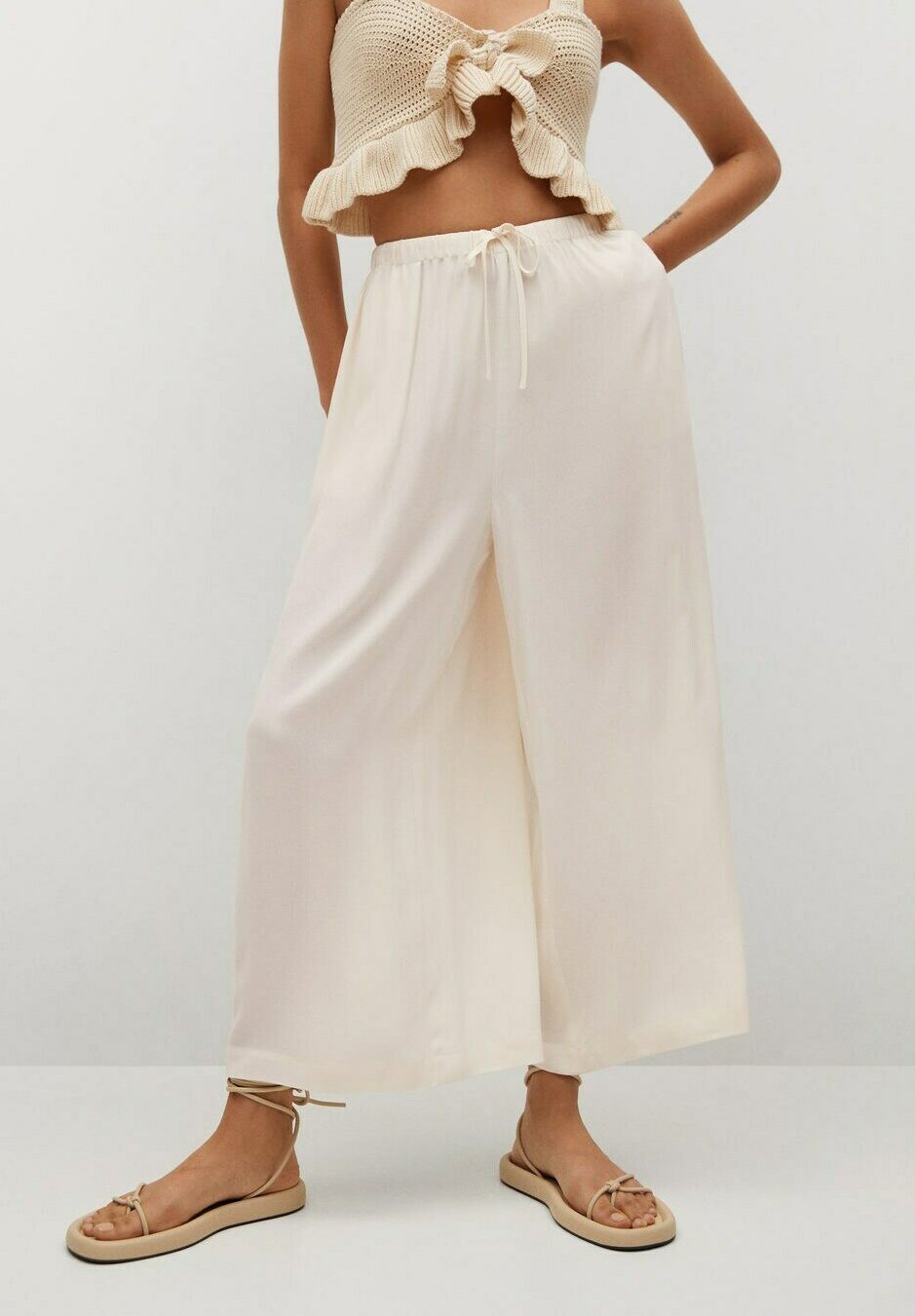Mango FLUID CULOTTE - Pantaloni - off white/avorio - Zalando.it