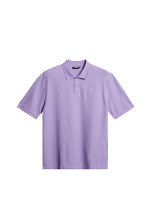 Polo skjorte i lys lavendel, lavet af bomuld, har en klassisk krave, korte ærmer og et subtilt logo på brystet.