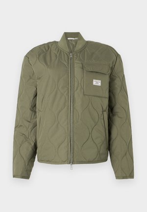 Guess Jeans QUILTED PUFFER JACKET - Bomber stiliaus striukė - olive light green