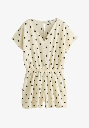Next, SHORT SLEEVED V-NECK - Jumpsuit - black ecru polka dot