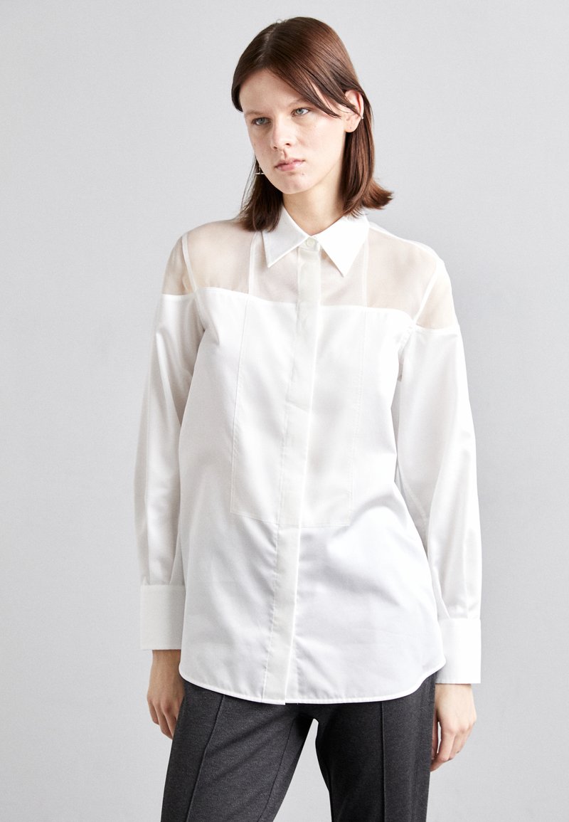 Camicia Poplin Banana Republic Classic-Fit, Bianca, Taglia S Petite, Maniche Lunghe, 100% Cotone, Con Bottoni