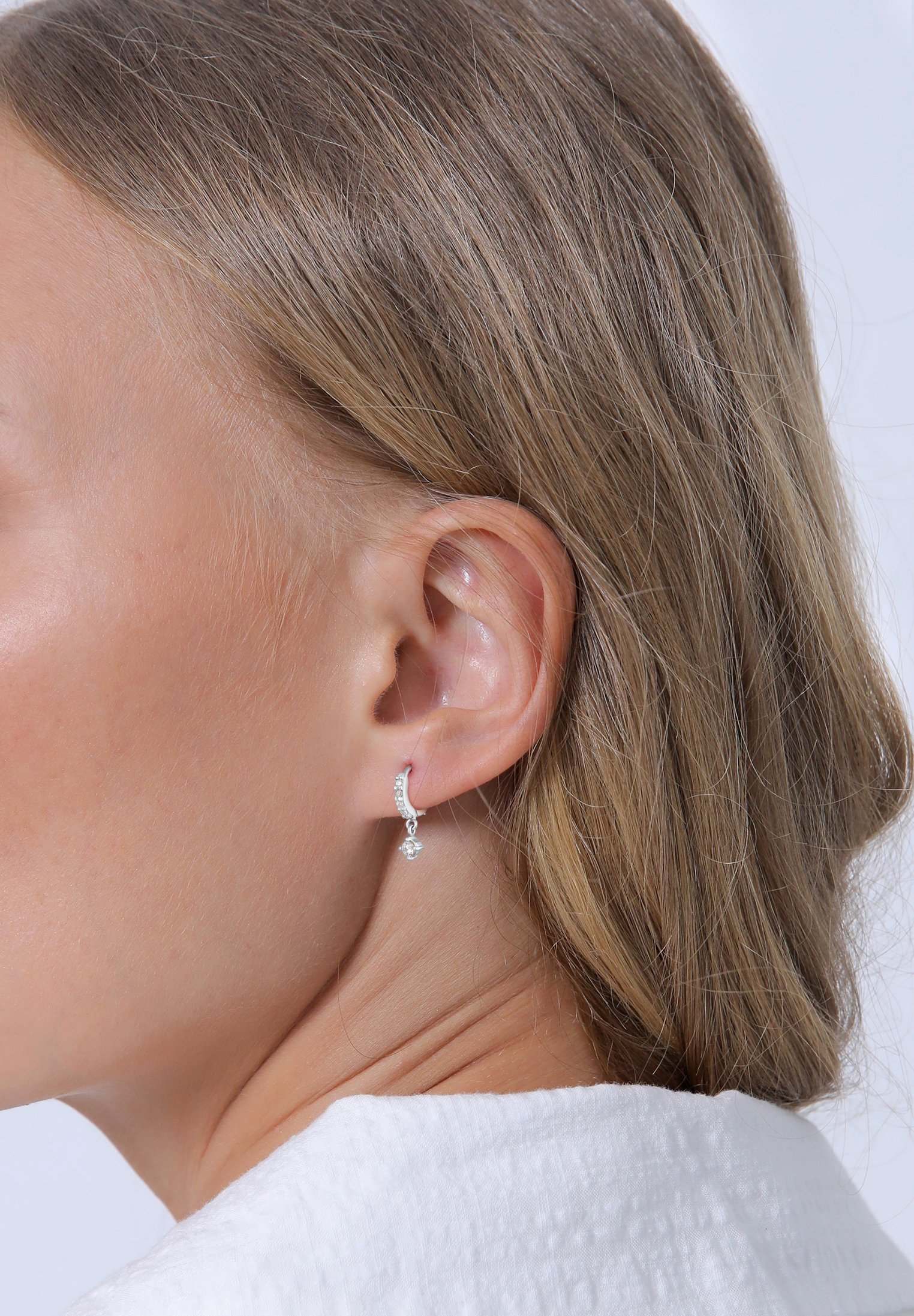 Boucles D'oreilles Une Ligne Avec Pierre Orange - Style Rétro - Occasion (voir Photos)