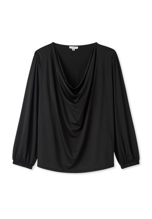 Terranova LUNGHE CON SCOLLO A CASCATA - Camicetta - nero