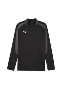 INDIVIDUALLIGA 1/4 ZIP TOP - Hosszú ujjú felső - black  white shadow gray
