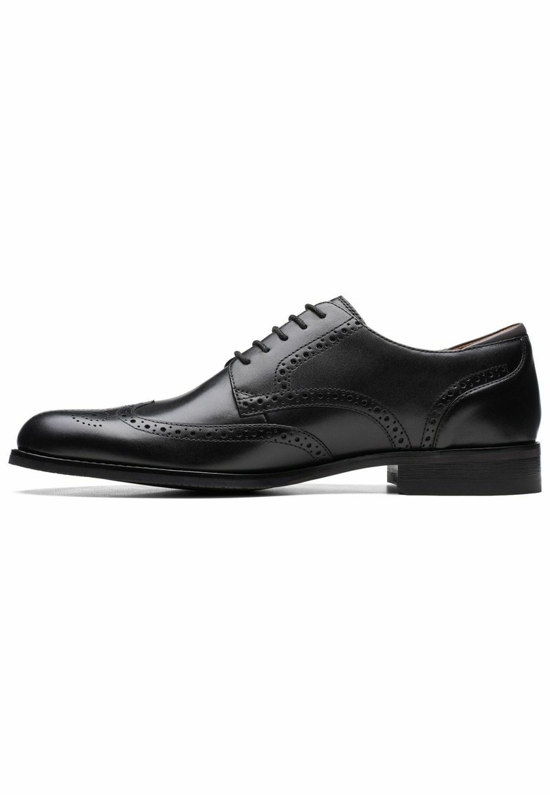 Clarks - BUSINESS - Elegantné šnurovačky - black leather, Zväčšiť