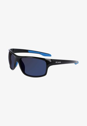 Columbia BURR - Sunglasses - shiny black/blue blue mirror