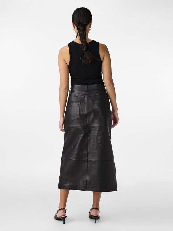 YASMINA LONG SKIRT - Leather skirt4