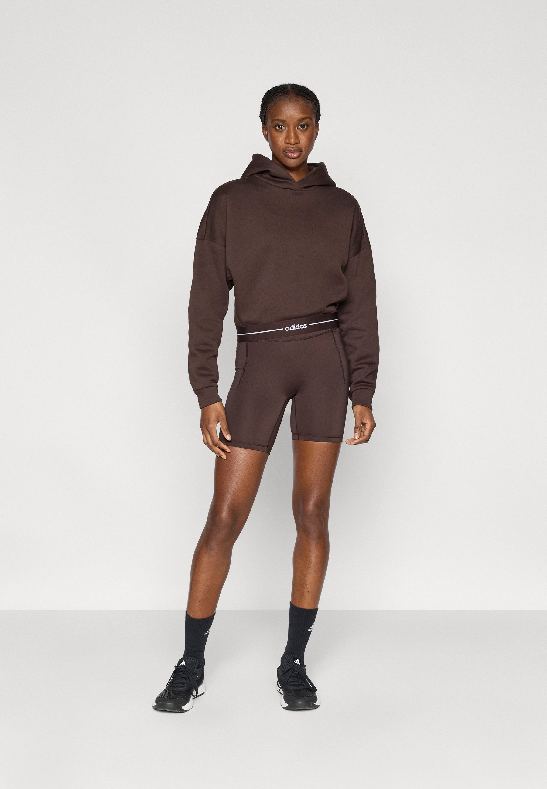 adidas Performance HYPERGLAM CROPPED - Hoodie - aurora coffee