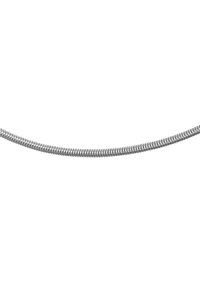 Collana in argento con un design flessibile e interbloccato, caratterizzato da una texture liscia e lucida. I link sono uniformi nella forma e nella dimensione.