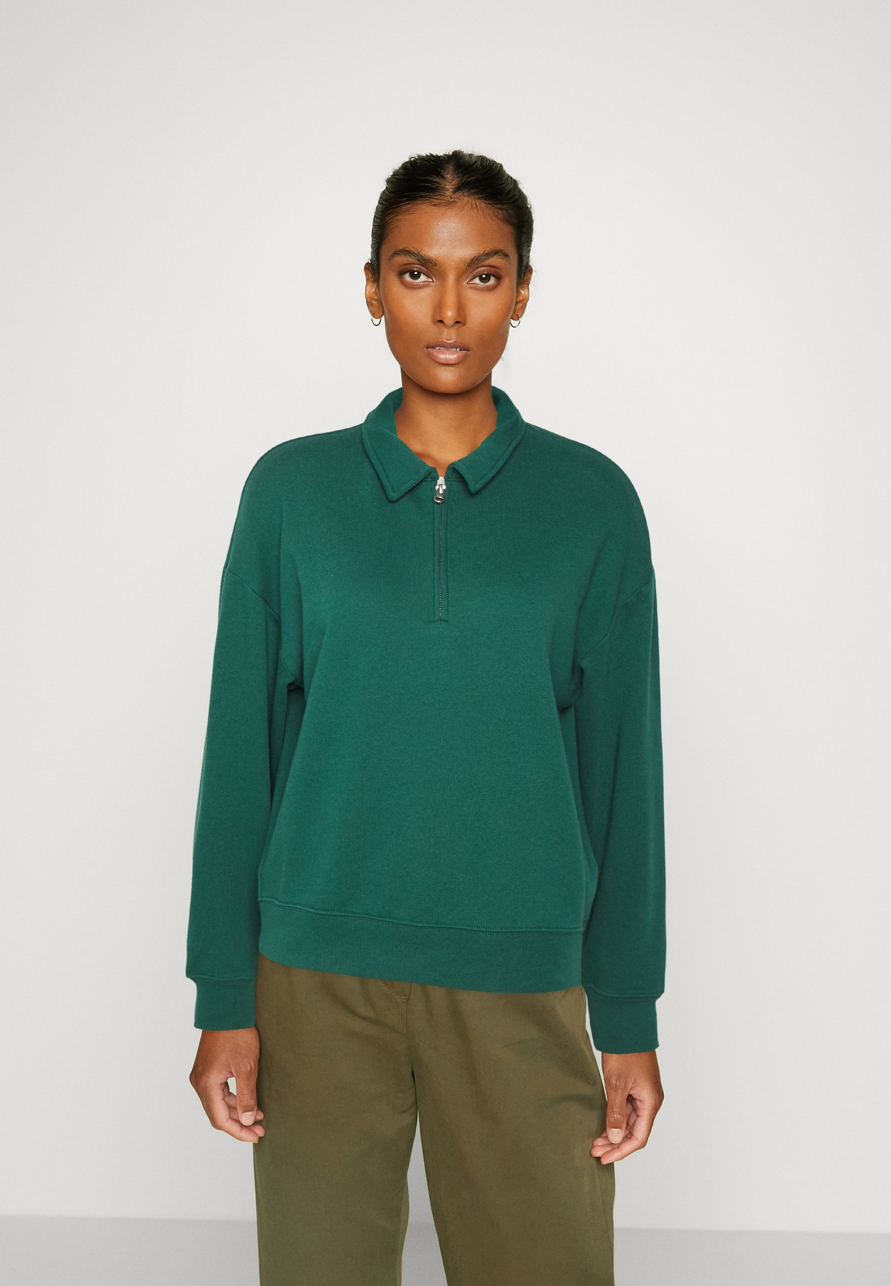 GAP HALF ZIP - Sweatshirt - june bug/dark green - Zalando.de