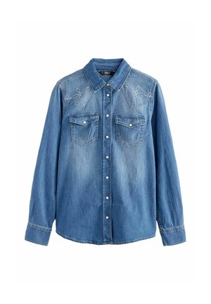 SEAM DETAIL WESTERN - REGULAR FIT - Nööpidega pluus - blue embroidered