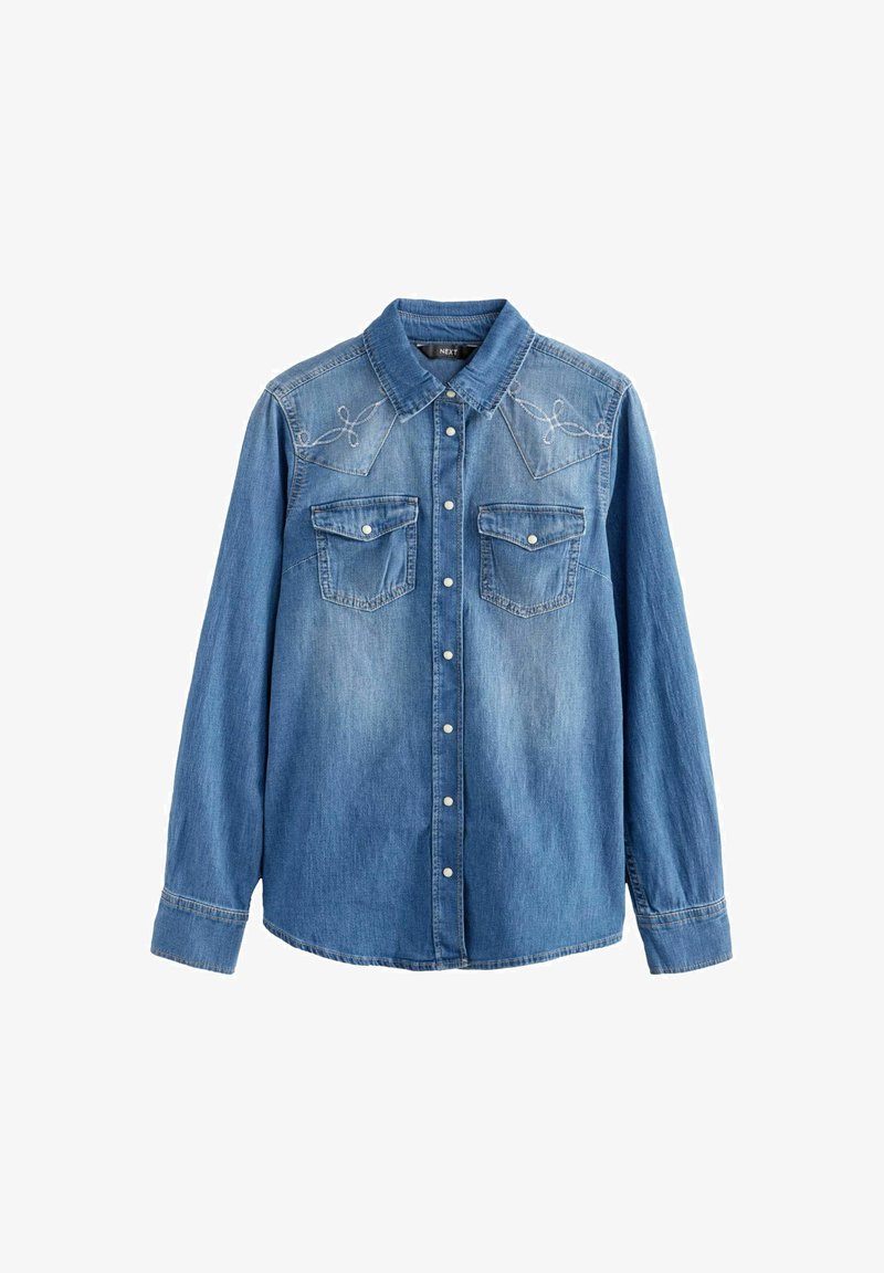 Next SEAM DETAIL WESTERN - REGULAR FIT - Button-down blouse - blue embroidered