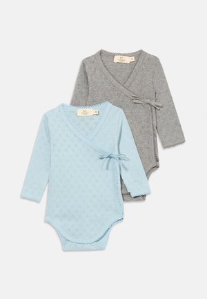 EXCLUSIVE HEART GIFTING BOX 2 PACK UNISEX - Topper langermet - dusty blue/grey melange