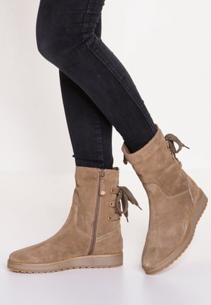 Bottines à lacets - beige
