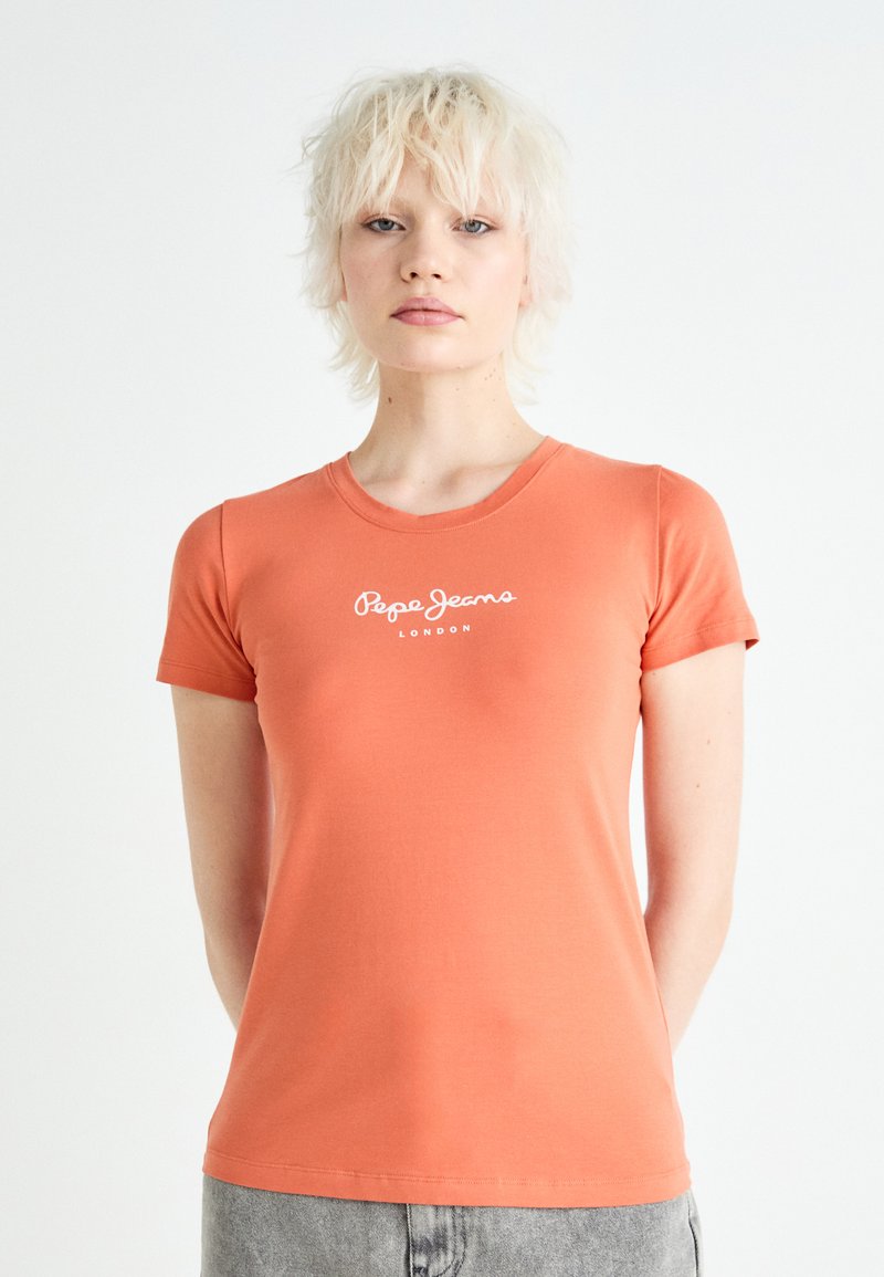 Pepe Jeans NEW VIRGINIA - Apdrukāts T-krekls - sunset orange