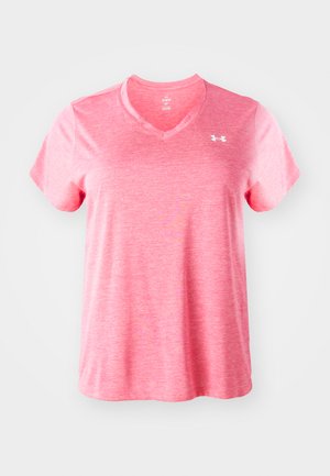 Under Armour TWIST - Sports T-shirt - super pink/white