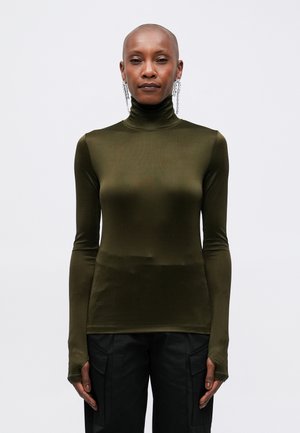 FITTED TURTLENECK - Top s dlouhým rukávem - dark khaki