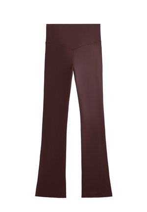 OYSHO COMFORTLUX SUPER HIGH RISE FLARE WITH POCKETS - Housut - mottled brown