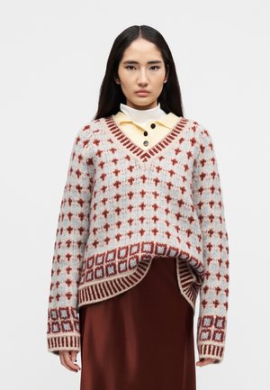 NORWEGIAN V NECK - Πουλόβερ - red