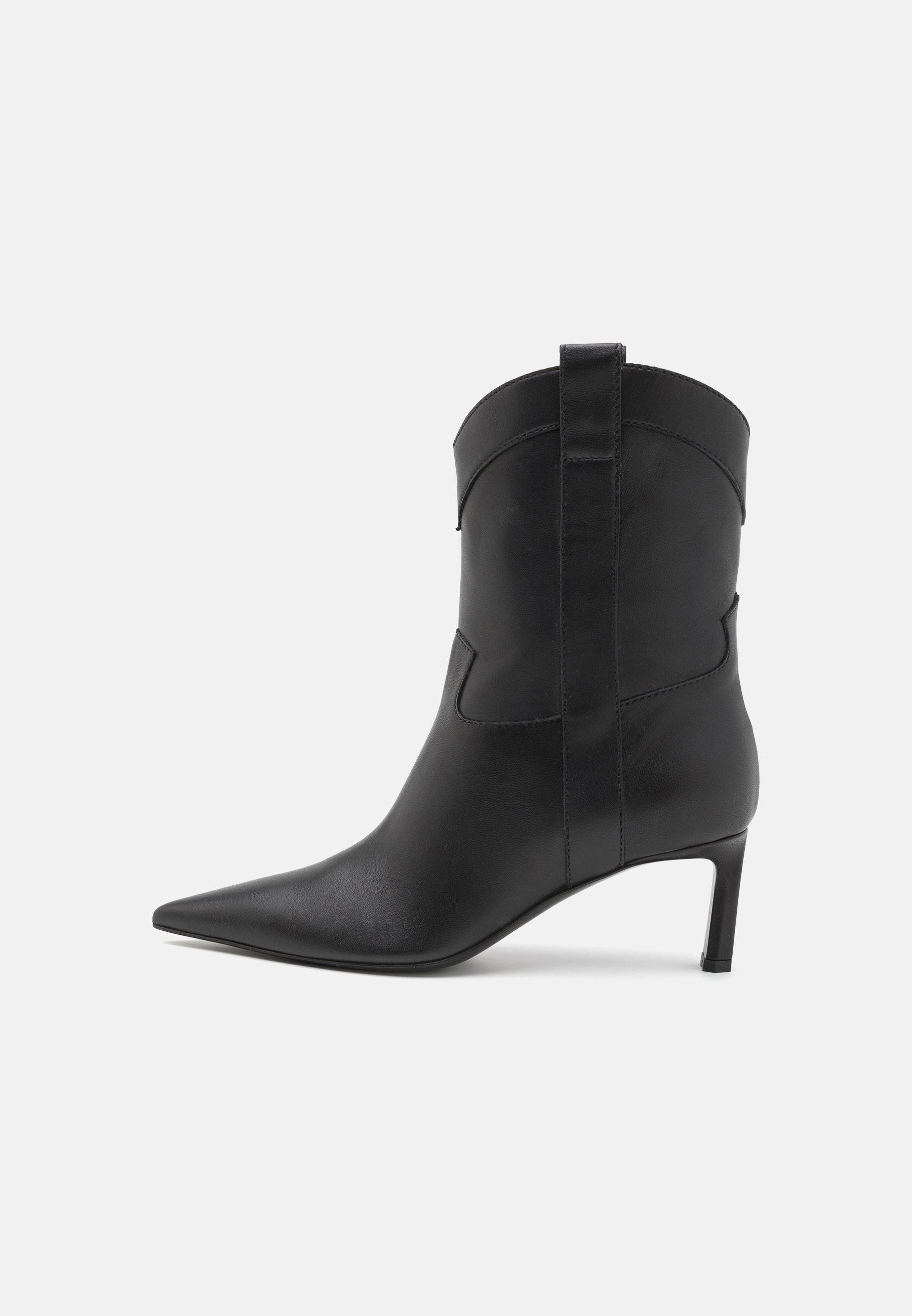Bottines Sergio Rossi En Cuir - Pointure 35.5 EU, Couleur Gris Olive, Talon 11 Cm - Occasion Très Bon état