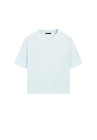 Massimo Dutti OVERSIZE WITH SEAM DETAIL - Jednoduché tričko - light blue