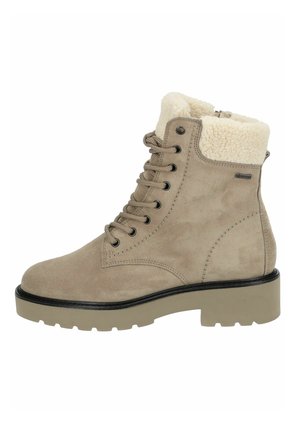 Enkellaarsjes met plateauzool - soft suede gore antelope