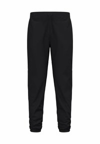 Zwarte joggingbroek van lichtgewicht stof, met een elastische tailleband met trekkoord, taps toelopende benen en geribbelde boorden.
