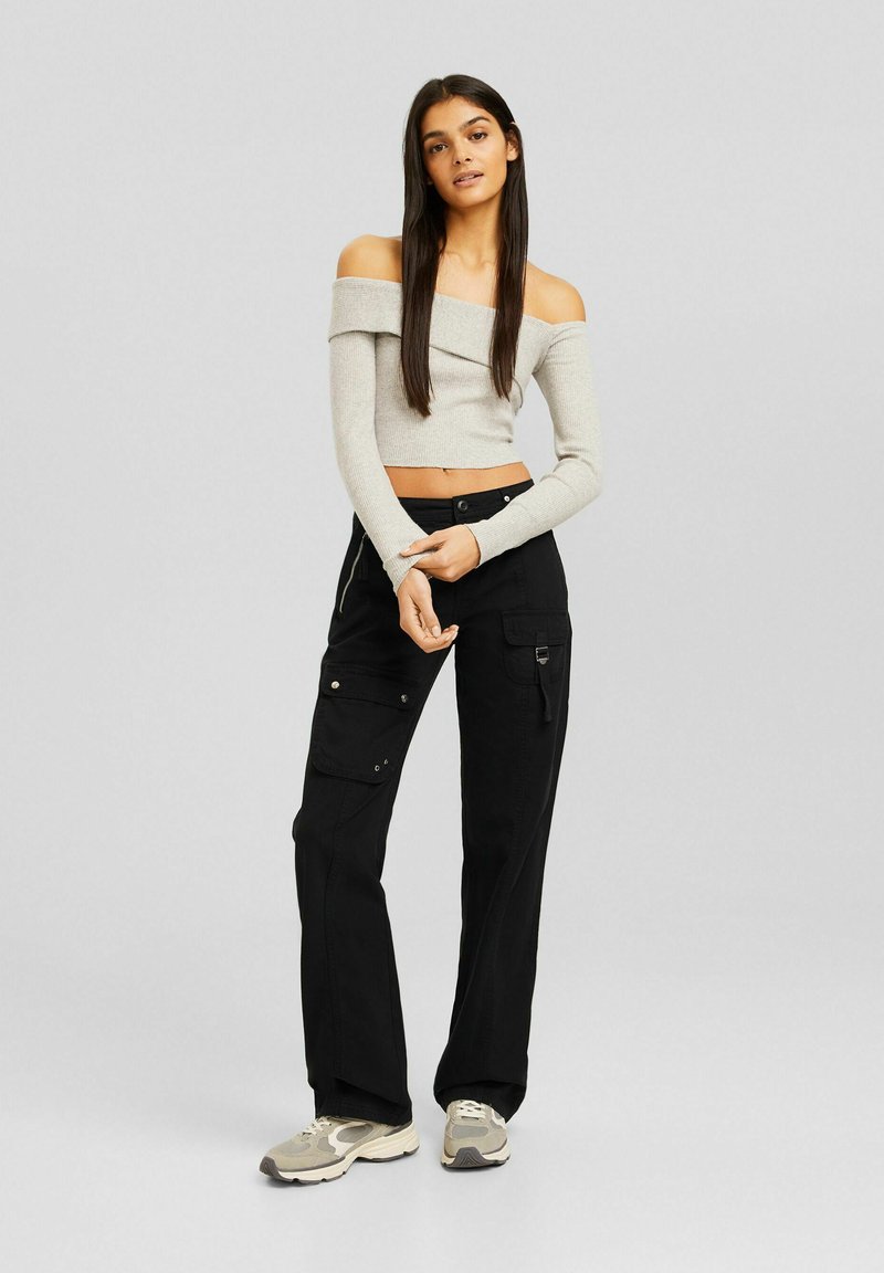 Bershka Cargobroek zwart Bershka Cargobroek zwart