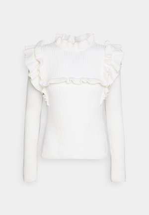 Erdem LONG SLEEVE FLARED HEM AND RUFFLE DETAIL - Πουλόβερ - cream