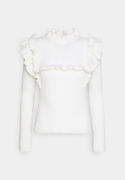 Erdem LONG SLEEVE FLARED HEM AND RUFFLE DETAIL - Πουλόβερ - cream