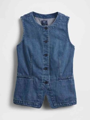 GAP MERWIN - Waistcoat - dark wash