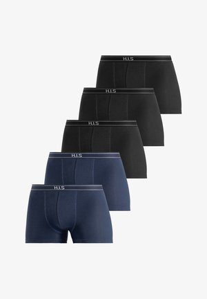 Marineblaue Boxershorts aus weichem Stoff, mit einem Logo-Bund und nahtlosem Design für Komfort, das eine körpernahe Passform betont.