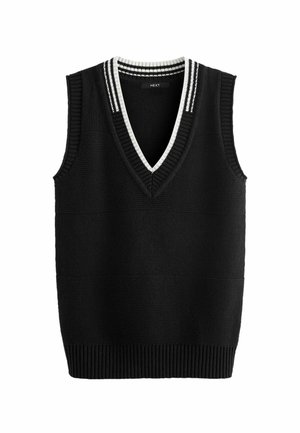 Next STITCH DETAIL V-NECK REGULAR FIT - Top - black