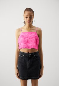 YAS - YASRIA SINGLET CROP SHOW - Linne - sangria sunset Miniatyrbild 1