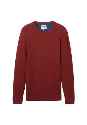 TOM TAILOR STRUKTURIERTER RUNDHALS - Jumper - burgundy dark red melange