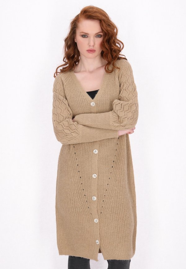 Strickjacke - beige