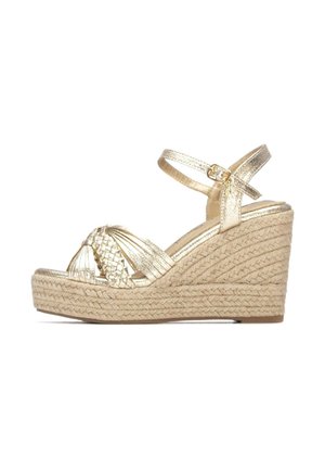 Sandalen met sleehak - gold