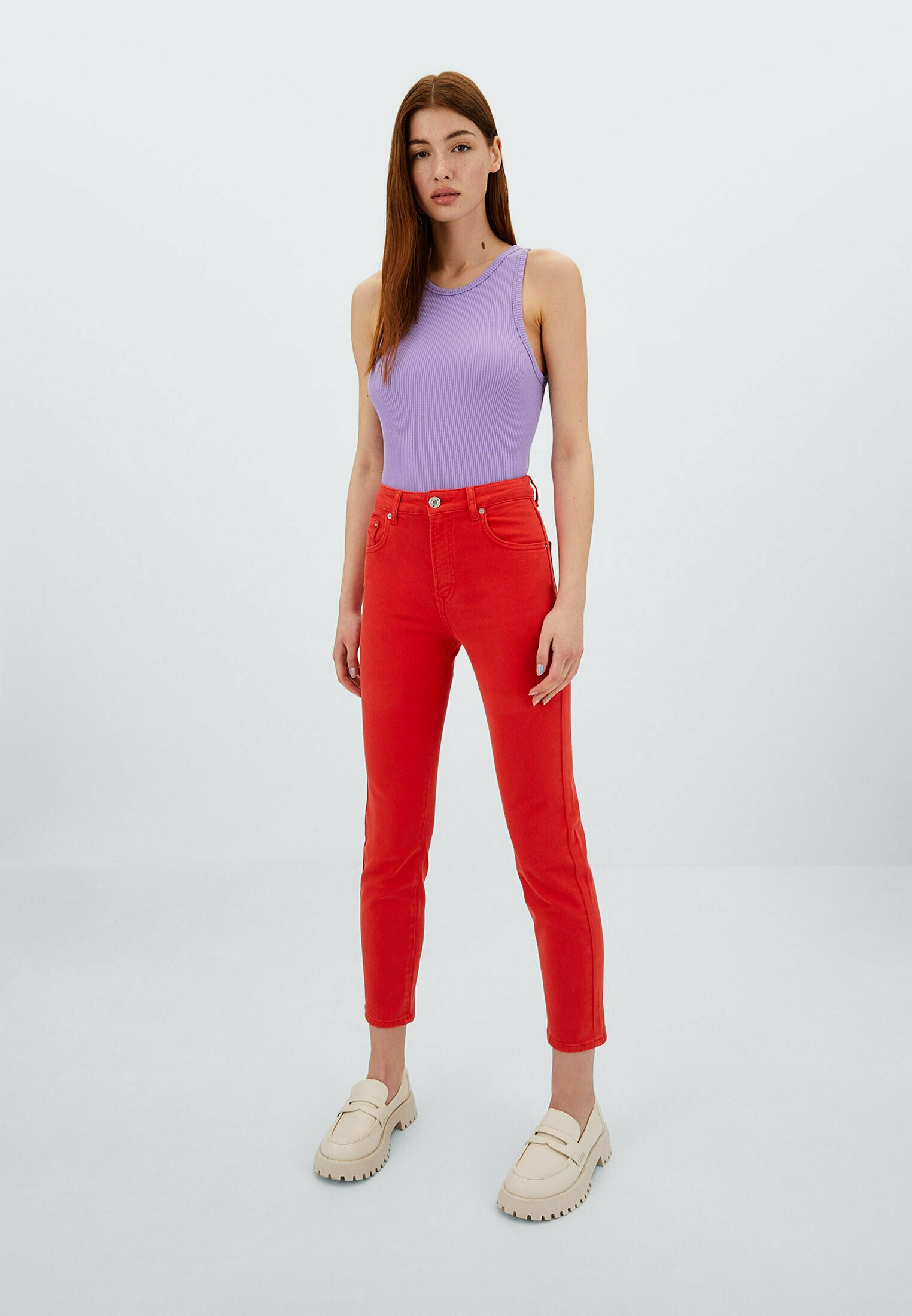 Stradivarius MOM - Jeans Slim Fit - red/rot - Zalando.de