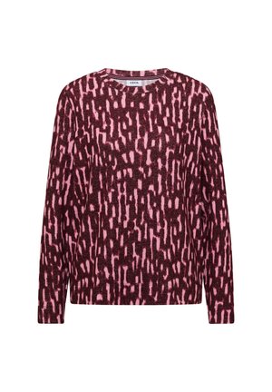 Cecil, LANGARM SHIRT MIT RUNDHALS UND PRINT - Langærmet T-shirt - red wine melange